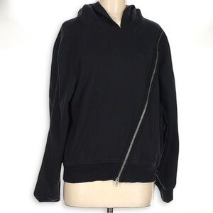 *RARE* Vingt Quatre NY Asymmetrical Zip Hoodie Black Size M (Orig. Retail: $210)